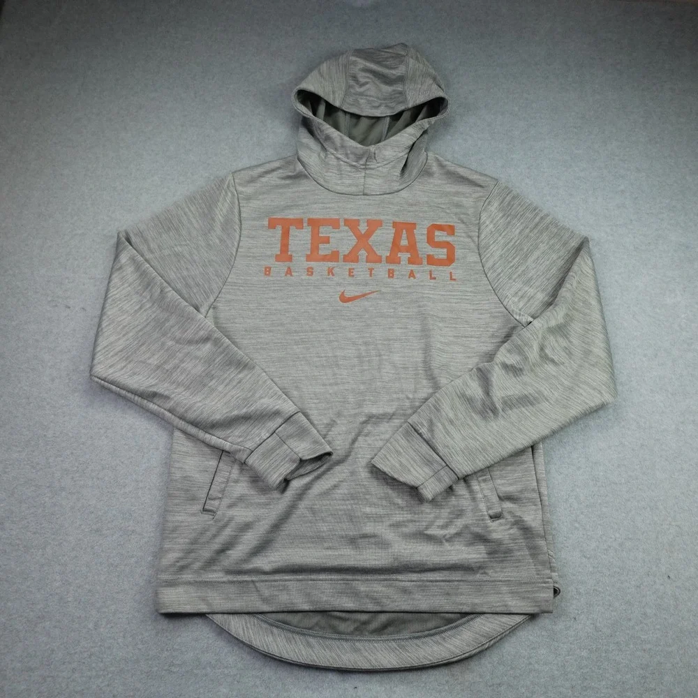 Texas Longhorns Hoodie Mens Small Gray Nike Athletic Basketball Hoodie